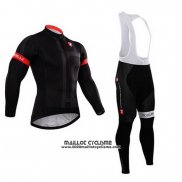 2015 Maillot Ciclismo Castelli Fonce Noir Manches Longues et Cuissard