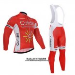 2015 Maillot Ciclismo Cofidis Rouge Manches Longues et Cuissard