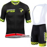 2015 Maillot Ciclismo Pinarello Noir et Jaune Manches Courtes et Cuissard