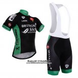 2015 Maillot Ciclismo Seche Noir et Vert Manches Courtes et Cuissard