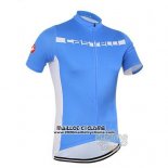 2016 Maillot Ciclismo Castelli Bleu et Blanc Manches Courtes et Cuissard