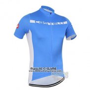 2016 Maillot Ciclismo Castelli Bleu et Blanc Manches Courtes et Cuissard