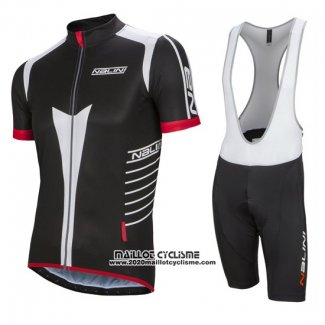 2016 Maillot Ciclismo Nalini Gris et Noir Manches Courtes et Cuissard