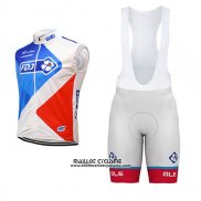 2017 Gilet Coupe-vent FDJ Bleu et Rouge