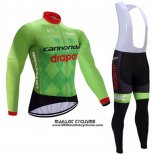 2017 Maillot Ciclismo Cannondale Drapac Vert Manches Longues et Cuissard