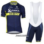 2017 Maillot Ciclismo Orica Scott Bleu Manches Courtes et Cuissard