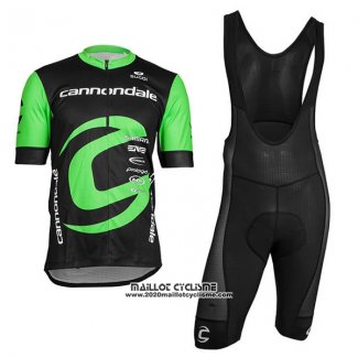 2018 Maillot Ciclismo Cannondale Factory Rancing Vert et Noir Manches Courtes et Cuissard