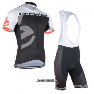 2018 Maillot Ciclismo Cervelo Gris Noir Manches Courtes et Cuissard