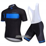 2018 Maillot Ciclismo Giant Noir et Bleu Manches Courtes et Cuissard