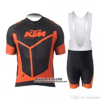 2018 Maillot Ciclismo KTM Noir Orange Manches Courtes et Cuissard