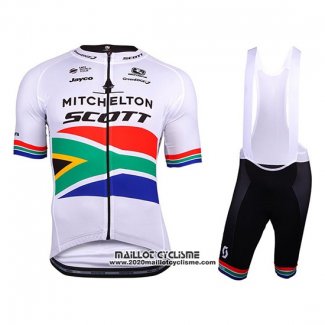 2018 Maillot Ciclismo Mitchelton Scott Champion Afrique Du Sud Manches Courtes et Cuissard