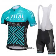 2018 Maillot Ciclismo Vital Concept Alphatech Bleu et Noir Manches Courtes et Cuissard