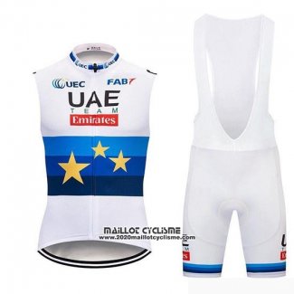 2019 Gilet Coupe-vent UAE Blanc Blanc Bleu