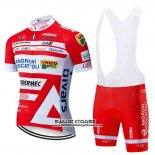 2019 Maillot Ciclismo Androni Giocattoli Orange et Blanc Manches Courtes et Cuissard