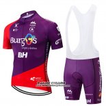2019 Maillot Ciclismo Burgos BH Violet Rouge Manches Courtes et Cuissard