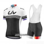 2019 Maillot Ciclismo Femme Liv Noir Blanc Manches Courtes et Cuissard