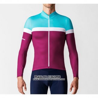 2019 Maillot Ciclismo La Passione Bleu Blanc Rouge Manches Longues et Cuissard