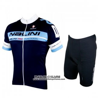 2019 Maillot Ciclismo Nalini Noir Bleu Manches Courtes et Cuissard