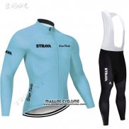 2019 Maillot Ciclismo STRAVA Azur Manches Longues et Cuissard