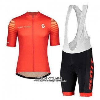 2020 Maillot Ciclismo Scott Rouge Manches Courtes et Cuissard