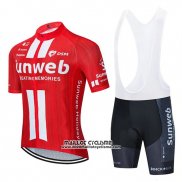 2020 Maillot Ciclismo Sunweb Rouge Blanc Manches Courtes et Cuissard