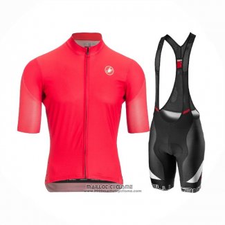 2021 Maillot Cyclisme Castelli Profond Rose Manches Courtes et Cuissard