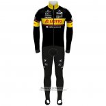 2021 Maillot Cyclisme Lotto-Kern Haus Noir Jaune Manches Longues et Cuissard