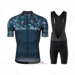 2021 Maillot Cyclisme Pearl Izumi Bleu Vert Manches Courtes et Cuissard