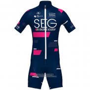 2021 Maillot Cyclisme SEG Racing Academy Fonce Bleu Fuchsia Manches Courtes et Cuissard