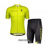 2021 Maillot Cyclisme Scott Jaune Manches Courtes et Cuissard(1)