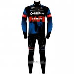 2021 Maillot Cyclisme Trek Noir Rouge Bleu Manches Longues et Cuissard