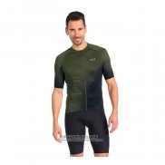 2022 Maillot Cyclisme Gore Vert Noir Manches Courtes et Cuissard