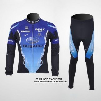 2011 Maillot Ciclismo Subaru Azur et Noir Manches Longues et Cuissard