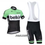 2013 Maillot Ciclismo Belkin Vert et Noir Manches Courtes et Cuissard