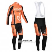 2013 Maillot Ciclismo Euskalte Orange Manches Longues et Cuissard