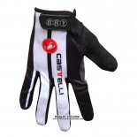 2014 Castelli Gants Doigts Longs Ciclismo Blanc et Noir