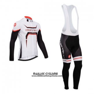 2014 Maillot Ciclismo Castelli Noir et Blanc Manches Longues et Cuissard