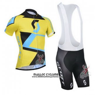 2014 Maillot Ciclismo Scott Noir et Jaune Manches Courtes et Cuissard