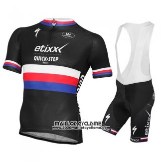 2015 Maillot Ciclismo UCI Mondo Champion Lider Quick Step Noir Manches Courtes et Cuissard