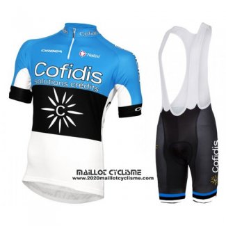 2016 Maillot Ciclismo Cofidis Azur et Noir Manches Courtes et Cuissard