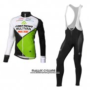 2016 Maillot Ciclismo Multivan Merida Vert et Blanc Manches Longues Cuissard