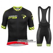 2016 Maillot Ciclismo Pinarello Noir et Jaune Manches Courtes et Cuissard