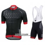 2016 Maillot Ciclismo Rose Noir et Rouge Manches Courtes et Cuissard