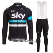 2016 Maillot Ciclismo Sky Noir Manches Longues et Cuissard