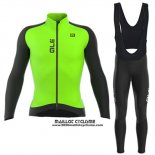 2017 Maillot Ciclismo ALE Vert Manches Longues et Cuissard