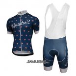 2017 Maillot Ciclismo Aquadro Lollipop Bleu Manches Courtes et Cuissard