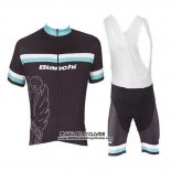 2017 Maillot Ciclismo Bianchi Blanc et Bleu Clair Manches Courtes et Cuissard