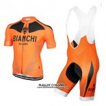 2017 Maillot Ciclismo Bianchi Orange Manches Courtes et Cuissard
