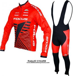 2017 Maillot Ciclismo Focus XC Ml Rouge Manches Longues et Cuissard