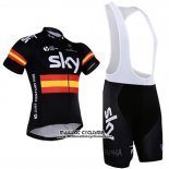 2017 Maillot Ciclismo Sky Champion Espagne Manches Courtes et Cuissard